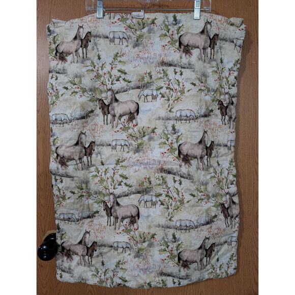 STUNNING Handmade Christmas Horse Reversible Quilt Curtain Flag 31" x 23" - Picture 6 of 13